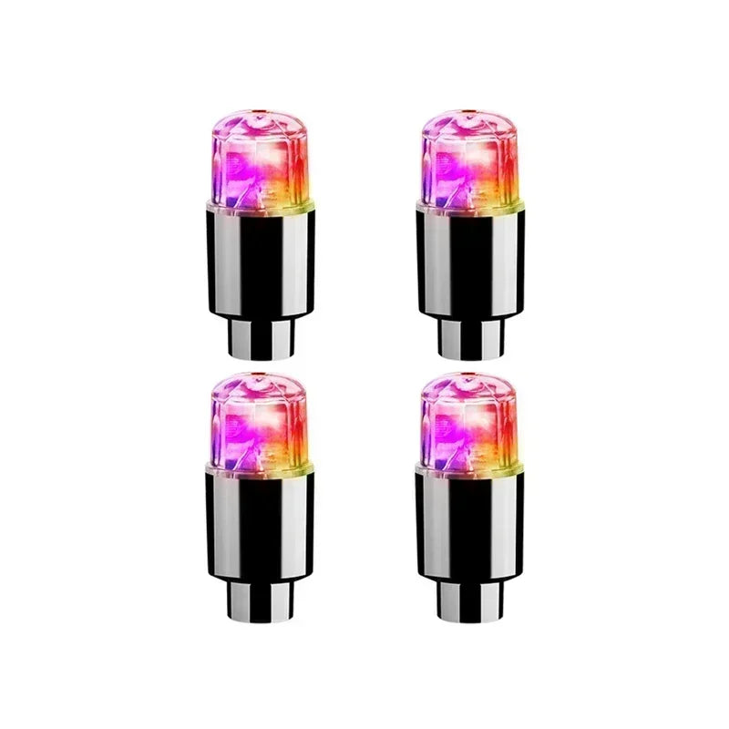 2PCS Colorful LED Wheel Valve Lights Motorcycle Car Wheel Tire Valve Caps Universal Dustproof Bicycle Valve Cover