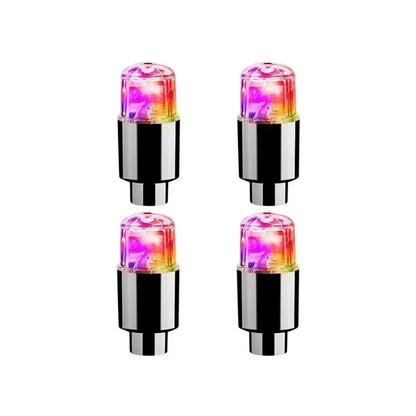 2PCS Colorful LED Wheel Valve Lights Motorcycle Car Wheel Tire Valve Caps Universal Dustproof Bicycle Valve Cover