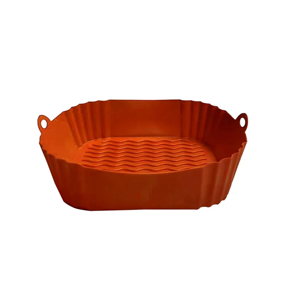 Silicone Air Fryer Liners, Replacement of Parchment Paper Liner - Reusable & Heat Resistant Air Fryer Silicone Baking Tray