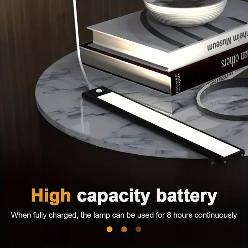 Intelligent Cabinet Light Human Body Induction Light Magnetic Suction Bedroom Bedside Wardrobe Charging Long Strip Night Light