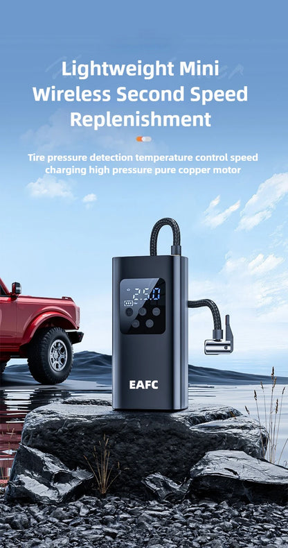 Wireless/Wired Electric Tire Inflator LCD Digital Display Portable Tyre Inflator with LED Light Digital Inflator Inflatable Pump