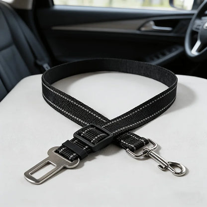 Pets Car Seat Belt, Attaches To Harness & Collar, Adjustable Travel Restraint Fits Small - Large Pups for Safety & Comfort