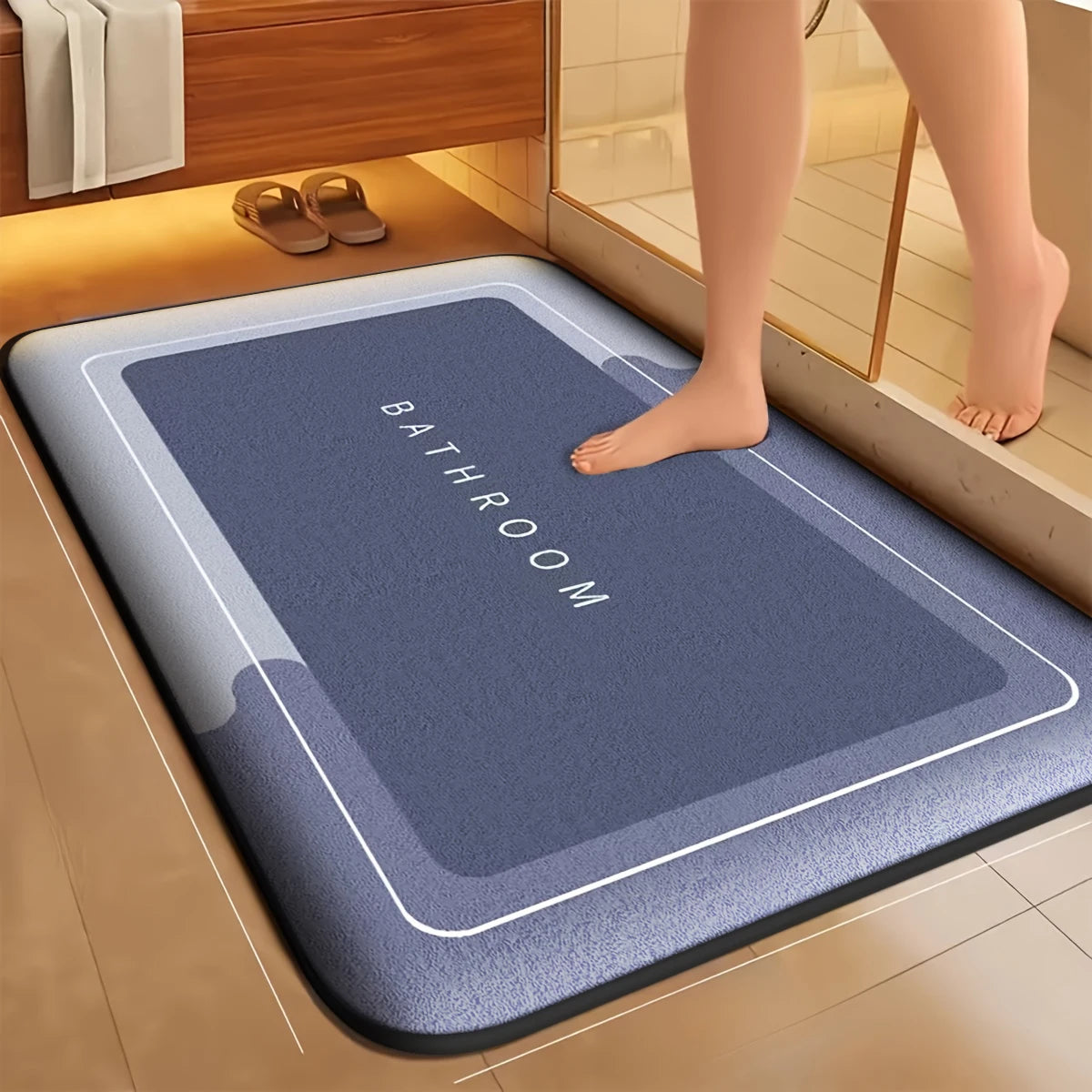 Simple flannel bathroom mat furry shower room non-slip floor mat thick sponge toilet absorbent floor mat bedroom door mat