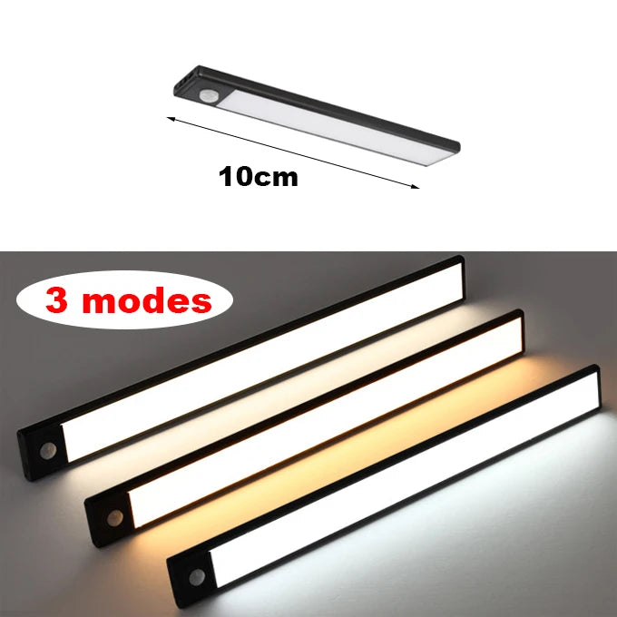 Intelligent Cabinet Light Human Body Induction Light Magnetic Suction Bedroom Bedside Wardrobe Charging Long Strip Night Light