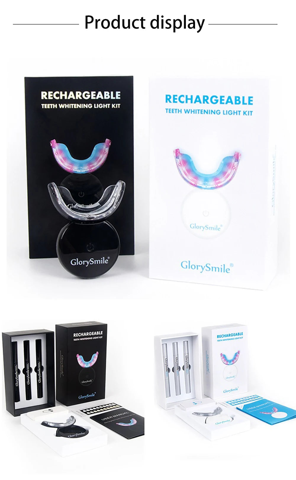 Tooth Whitening Kit Wireless Charging IP67 Waterproof Teeth Whitening 44% Peroxide Dental White Equipment LED Light