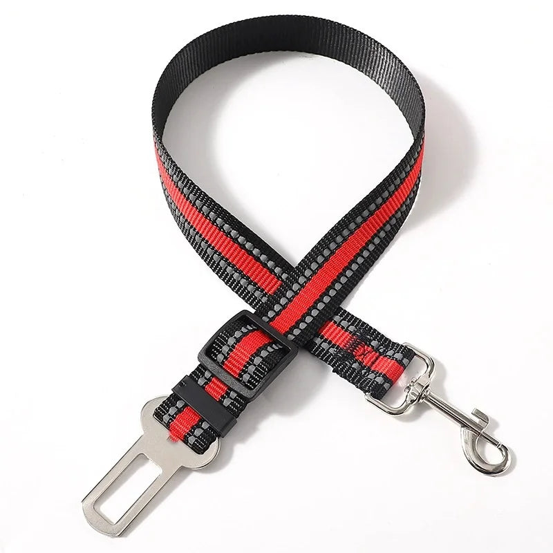 Pets Car Seat Belt, Attaches To Harness & Collar, Adjustable Travel Restraint Fits Small - Large Pups for Safety & Comfort