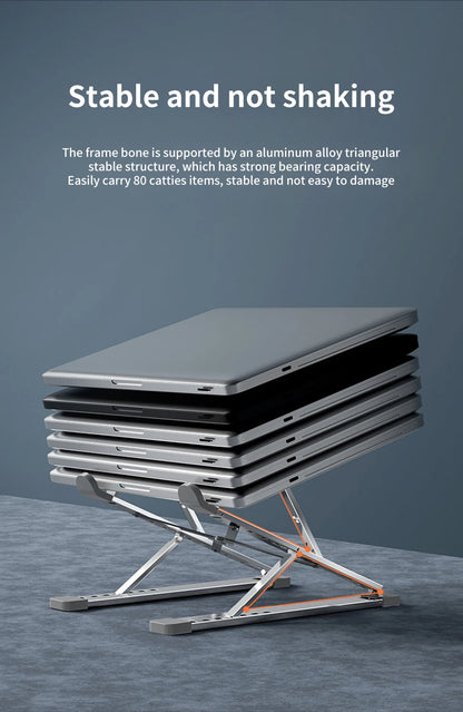 Adjustable Laptop Stand Aluminum For Macbook Levels Double Folding Computer PC Tablet Stand Notebook Pad Holder Heat Dissipation
