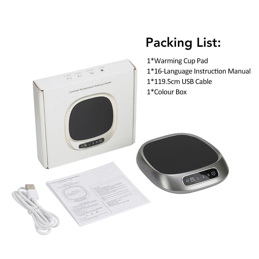 Smart Electric Beverage Warmer Advanced Temperature Control Heating Pad Constant Temperature Timer Automatic Shut Off Mug Heater