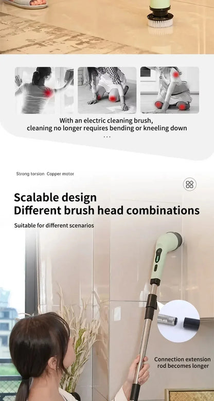 Multifunctional Electric Cleaning Brush Electric Cordless Spin Scrubber Toilet Mops Portable Cleaning Tool For Kitchen/Bathroom