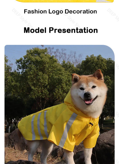 2026 New Waterproof Reflective Dog Raincoat Hooded Summer Lightweight Puppy Rain Poncho Outdoor Pet Rain Jacket For Small Dogs