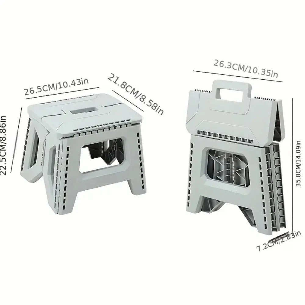 Folding Step Stool Strong Load-bearing Heavy-Duty Chair Travel Use Compact Collapsible Chair with Handle Camping Supplies
