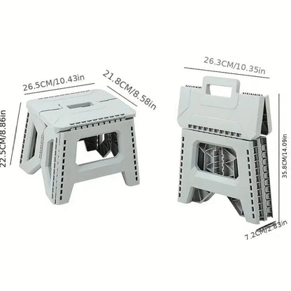 Folding Step Stool Strong Load-bearing Heavy-Duty Chair Travel Use Compact Collapsible Chair with Handle Camping Supplies