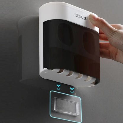 Wall Mounted Toothpaste Squeezer Automatic Toothpaste Dispenser Magnetic Toothbrush Holder Toothpaste Rack Bathroom Accessories