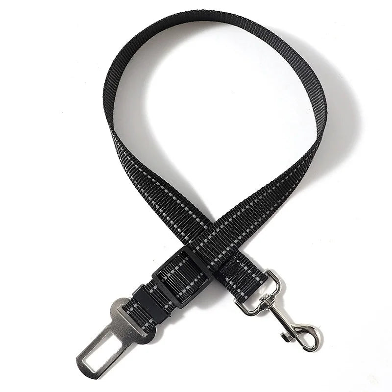 Pets Car Seat Belt, Attaches To Harness & Collar, Adjustable Travel Restraint Fits Small - Large Pups for Safety & Comfort