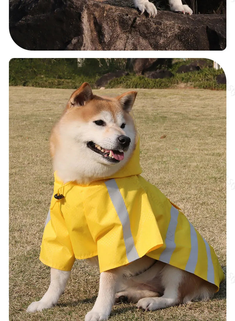 2026 New Waterproof Reflective Dog Raincoat Hooded Summer Lightweight Puppy Rain Poncho Outdoor Pet Rain Jacket For Small Dogs
