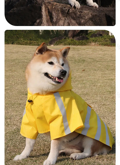 2026 New Waterproof Reflective Dog Raincoat Hooded Summer Lightweight Puppy Rain Poncho Outdoor Pet Rain Jacket For Small Dogs