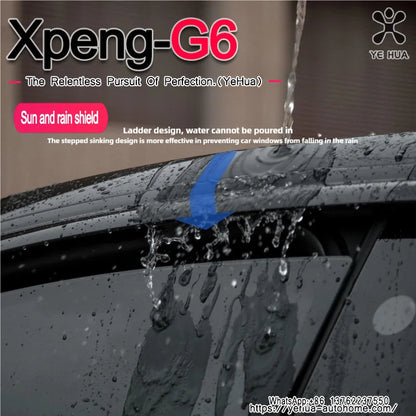 Xpeng G6 Car Window Rain Eyebrow Weathershield Window Visor Sun Visor Shade Cover Clear Vision Deflector Guard Window Deflector