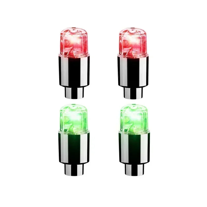 2PCS Colorful LED Wheel Valve Lights Motorcycle Car Wheel Tire Valve Caps Universal Dustproof Bicycle Valve Cover