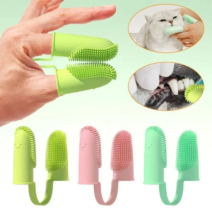 Dog Toothbrush, 360° Cleaning Finger Toothbrush for Dogs, Food Grade Silicone Dog Finger Toothbrush for Dogs & Cats Dental Care