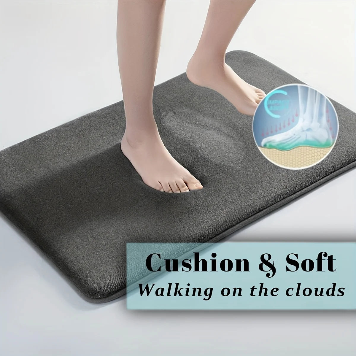 Simple flannel bathroom mat furry shower room non-slip floor mat thick sponge toilet absorbent floor mat bedroom door mat