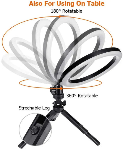 12 inch LED Ring light Photography Lighting Phone Ringlight With Tripod Stand USB Round Fill Lamp for Youtube Phone Video Live