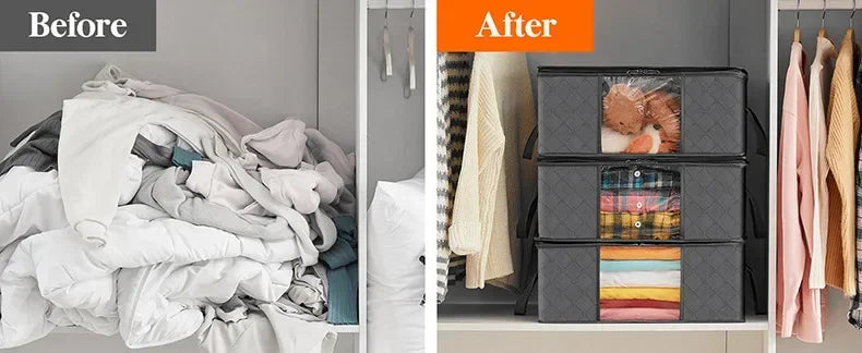Storage Bag Foldable Large Capacity Clothes  Blanket Storage Bags Storage Containers for Organizing Bedroom Closet Clothing