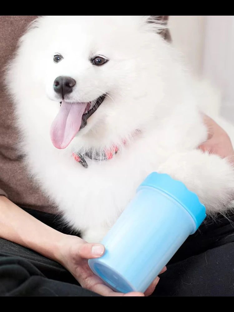 1Pc Pet Plastic Foot Wash Cup S L XL Large size silicone brush Dog cat clean foot mud removable cleaning Foot
