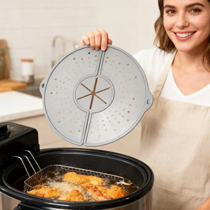 Grease Splatter Guard Dishwasher Safe Foldable Oil Splash Cover Silicone Grease Splatter Guard for Bacon Cooking Skillet Fryer