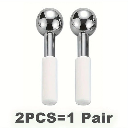 Ice Globes for Face & Eye Unbreakable Stainless Steel Cooling Roller Tool Gua Sha for Face Eye Body Skin Care Ice Wave Ball