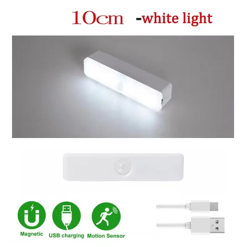 Intelligent Cabinet Light Human Body Induction Light Magnetic Suction Bedroom Bedside Wardrobe Charging Long Strip Night Light