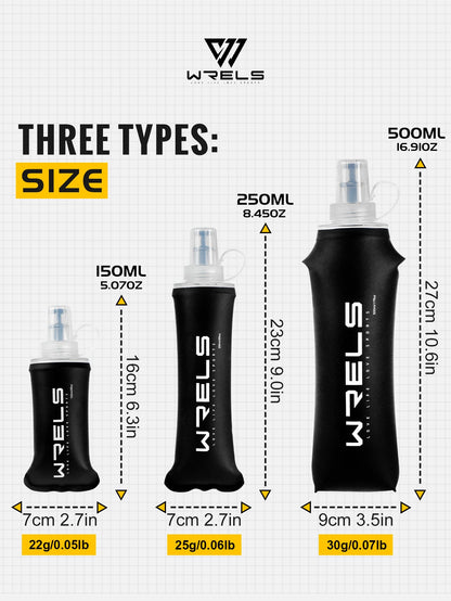 WRELS Sports Water Bottle Large Capacity Motivational Portable Water bottle Outdoor Sport Fitness BPA Free Folding Water Bottle