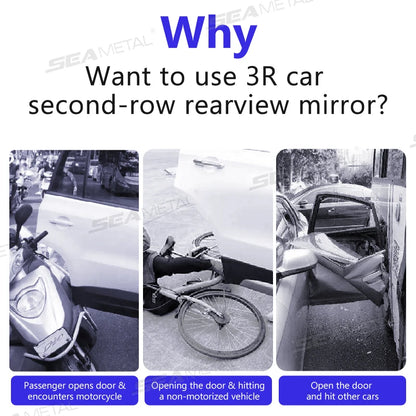 SEAMETAL 2pcs Car Mirror Wide Angle Car Blind Spot Mirrors 360 Degree Adjustable Observe HD Rearview Mirrors Car Accessories