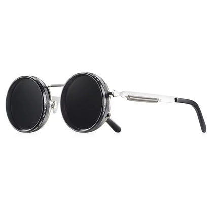 Round Frame Fishing Sunglasses Anti UV Protection Manual Rotating Adjustable Dimming Glasses TAC Metal ND Filter Sunglasses