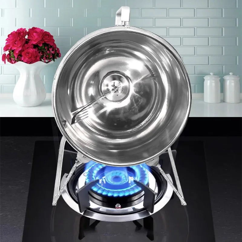Stainless Steel Stir Fryer, Large Capacity Automatic Flipping and Cooking Machine, Home Outdoor Barbecue, Kitchen