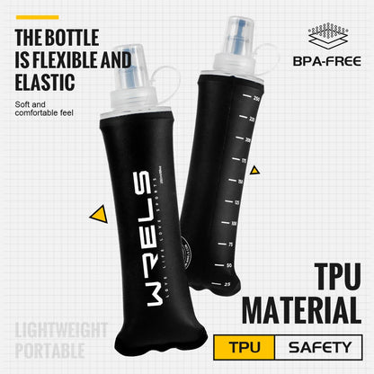 WRELS Sports Water Bottle Large Capacity Motivational Portable Water bottle Outdoor Sport Fitness BPA Free Folding Water Bottle