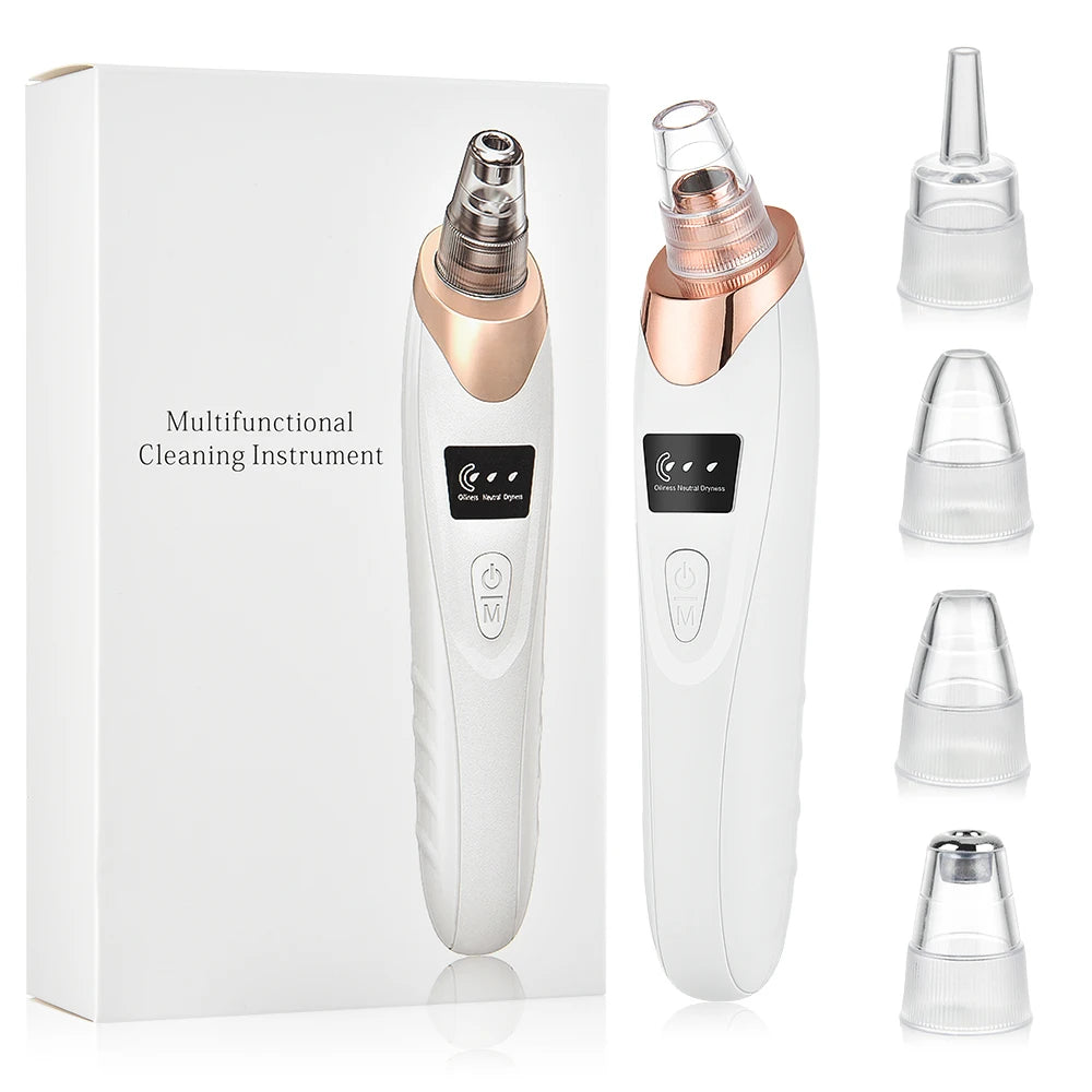 Electric Vacuum Blackhead Remover EMS Ultrasonic Skin Scrubber Spatula Pimple Acne Needle Tool Facial Pore Cleaner Skin Care Set