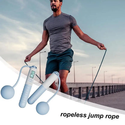 Cordless Jump Rope With Digital Counter Weight Loss Smart Skip Rope Ropeless Skipping Rope Adjustable Weighted Cordless Jump