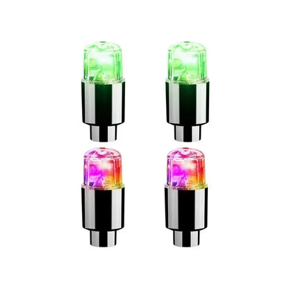 2PCS Colorful LED Wheel Valve Lights Motorcycle Car Wheel Tire Valve Caps Universal Dustproof Bicycle Valve Cover
