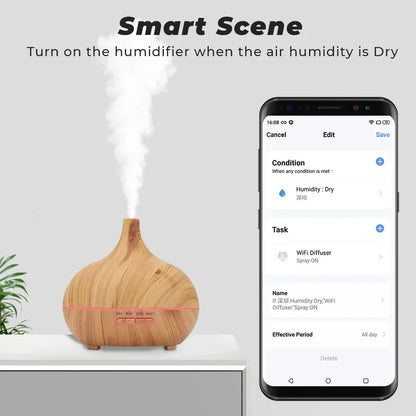WiFi Smart Air Humidifier 400ml Essential Oil Diffuser Aromatherapy Ultrasonic Air Humidifiers Cool Mist Sprayer Humidificador