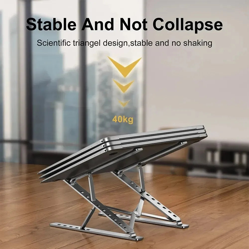 Adjustable Laptop Stand Aluminum For Macbook Levels Double Folding Computer PC Tablet Stand Notebook Pad Holder Heat Dissipation