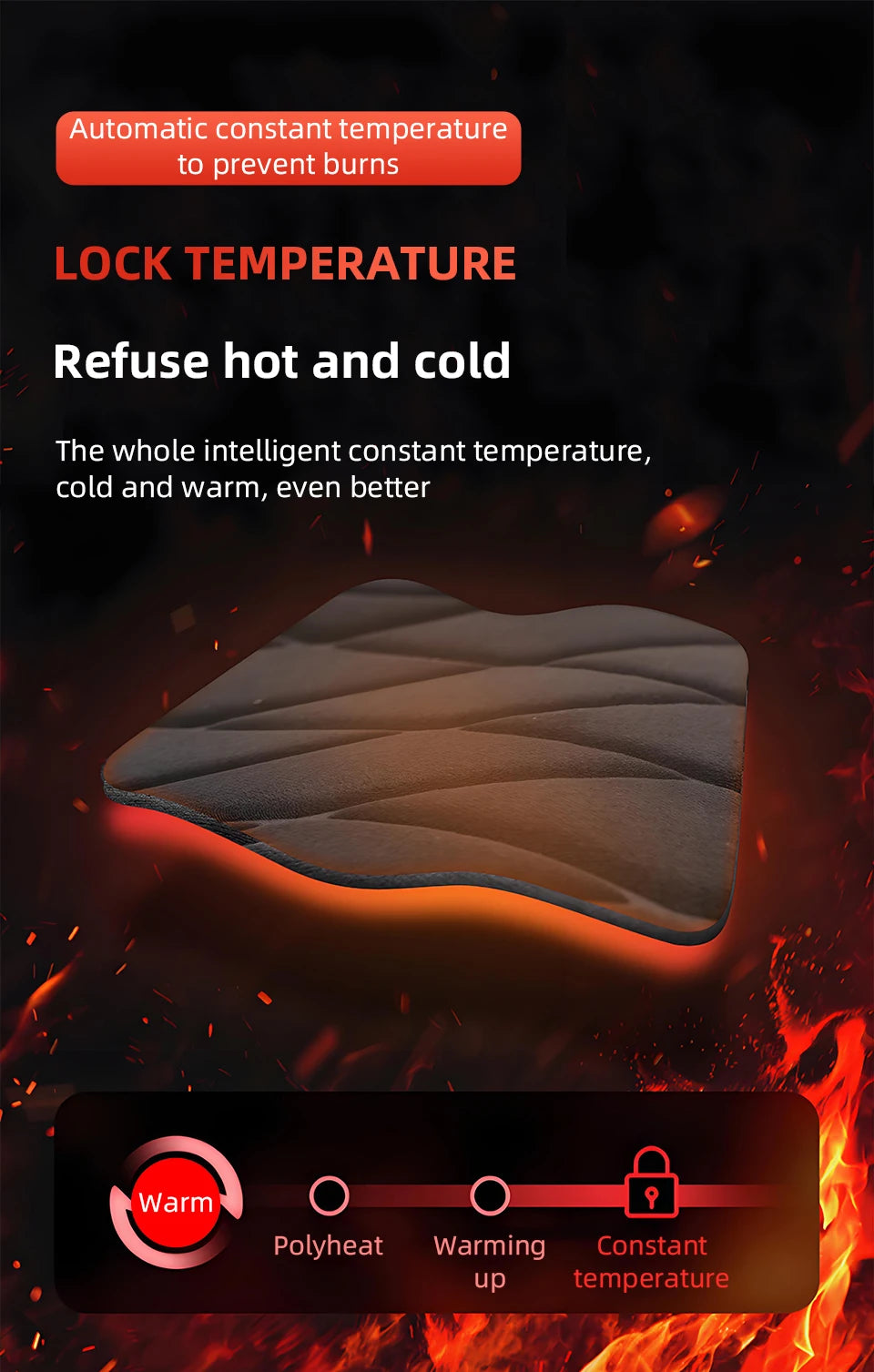 12V Universal Car Heated Seats Cushion Fast Heating Car Seat Covers Warm Winter Car Accessories Heating Pads Available Black＆Red