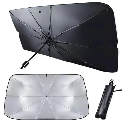 Car Windshield Sun Shade, Foldable Umbrella Sunshade/Cover for Most Cars Reflective Sunshade for Car Front Windshield