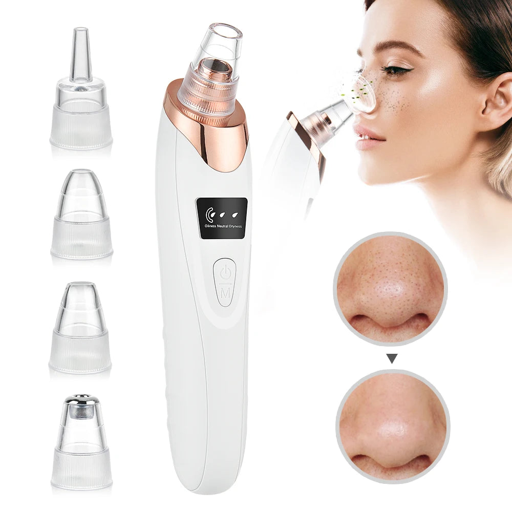 Electric Vacuum Blackhead Remover EMS Ultrasonic Skin Scrubber Spatula Pimple Acne Needle Tool Facial Pore Cleaner Skin Care Set
