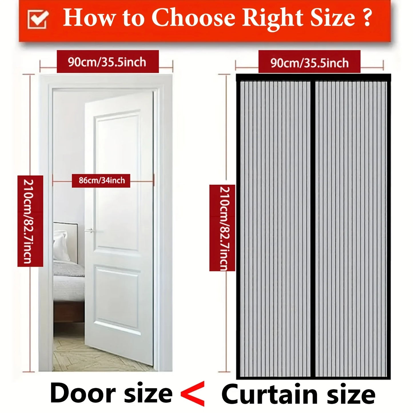 Magnetic Screen Door for Easy Installation - Prevents Insects from Entering, Allows Fresh Air to Flow | Durable Mesh Curtain