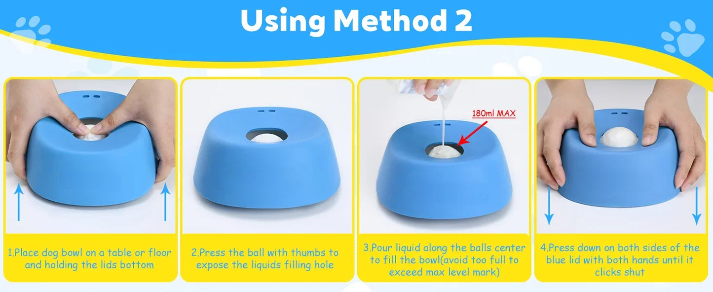 Anti-Choking Slow Feeder Dog Bowl Non-Slip 3/4 Cup - Lick Toy for Liquid Treats Bone Broth Yogurt