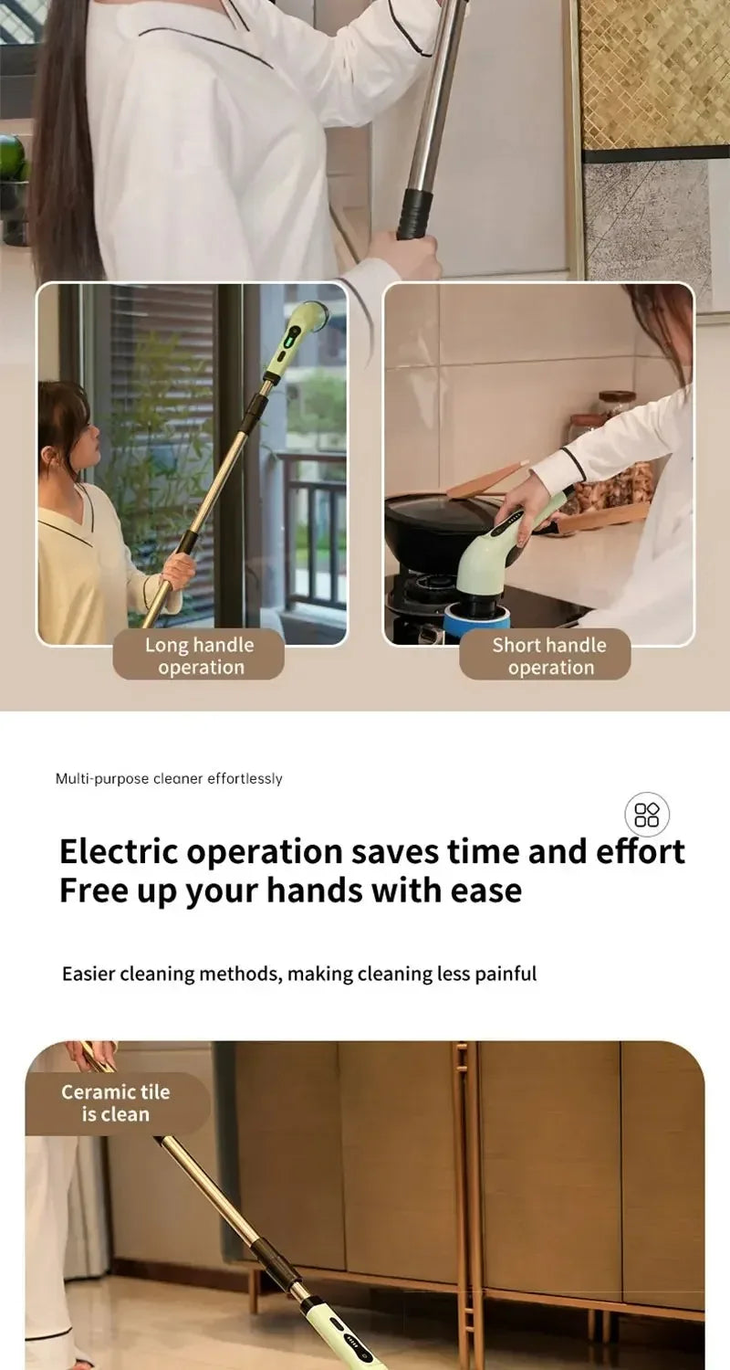 Multifunctional Electric Cleaning Brush Electric Cordless Spin Scrubber Toilet Mops Portable Cleaning Tool For Kitchen/Bathroom