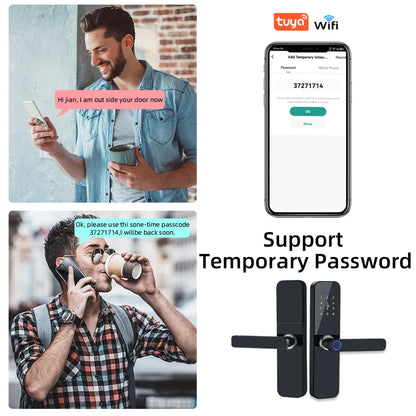 RAYKUBE F005 IP65 Waterproof Tuya Wifi Lock Electronic Smart Door Lock With Fingerprint/Smart Card/Password/Key/APP Unlock