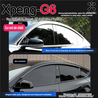 Xpeng G6 Car Window Rain Eyebrow Weathershield Window Visor Sun Visor Shade Cover Clear Vision Deflector Guard Window Deflector