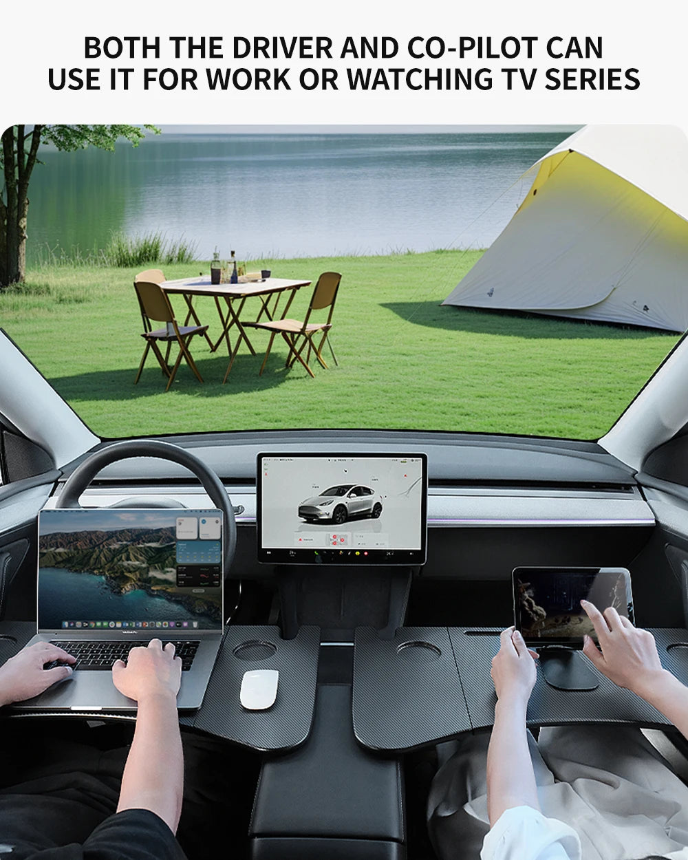 For Tesla Model XS 3 Y Highland Juniper 2018-2025 Steering Wheel Laptop Tray Food Desk Portable Office Table Car Accessories