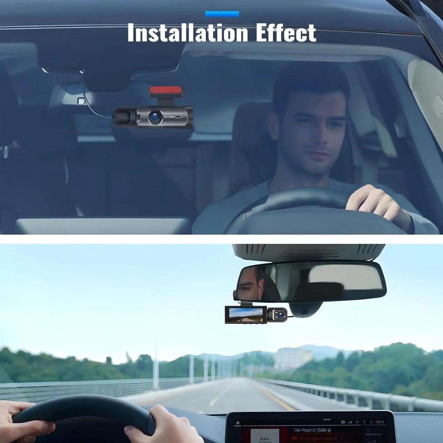 1080P Dual Lens Dash Camera Front and Rear Car Driving Recorder with Night Vision G Sensor 316 Inch IPS Display